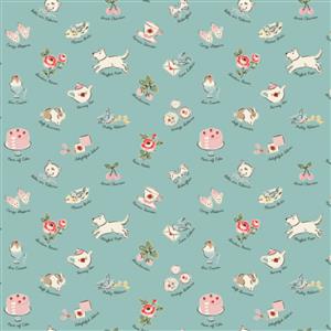 Poppie Cotton My Favourite Things Blue Fabric 0.5m