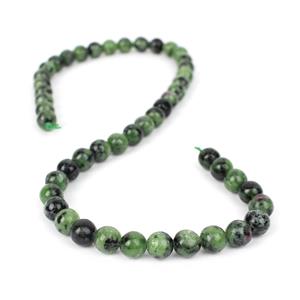 226cts Ruby Zoisite Plain Rounds Approx 8mm, 38cm Strand