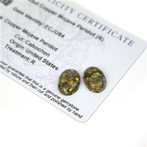 8.85cts Copper Mojave Peridot 14x10mm Oval Pack of 2 (R)