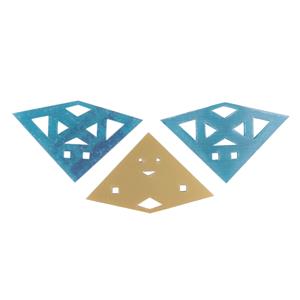 Multi Media Pendants: 3x Frosted Turquoise Acrylic Pendants & 2x Oak Veneer Pendants (5pcs)