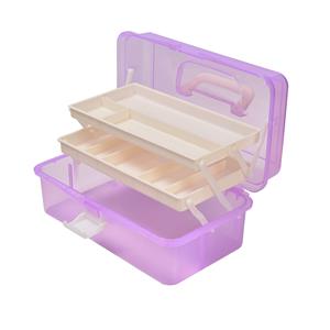 Plastic Two Tier Carry Tray, Purple, 33 x 19 x 14cm