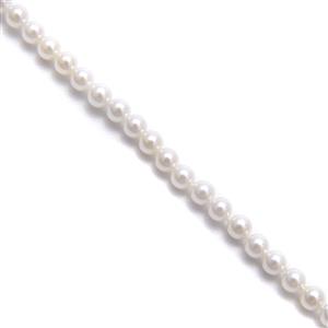 Shell Pearl, white, Approx 3mm, 38cm Strand