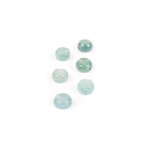 5cts Guatemalan Jadeite Coin Beads Approx 6mm, 6pcs