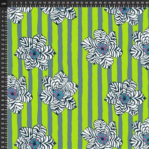 Kaffe Fassett Collective Zebra Lily Green Fabric 0.5m