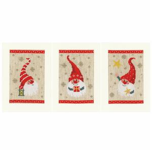 Christmas Gnomes Counted Cross Stitch Greeting Cards Kit Pack of 3 