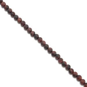 85cts Natural Frosted Red Tiger Eyes Rounds, Approx 6mm, 38cm Strand
