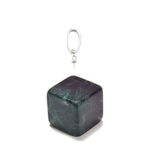 1pc Fluorite Cube Approx 20mm and 1pc 925 Sterling Silver  Bail 
