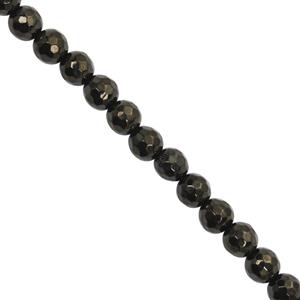 24cts Black Jet Faceted Round Approx 6mm 20cm Strands 
