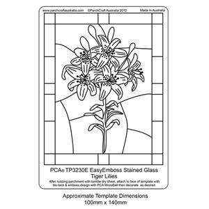 ParchCraft Template Stained Glass Tiger Lilies, 121 x 171