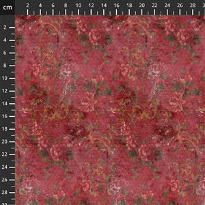 Tim Holtz Eclectic Elements Palette Digital Collection Tapestry Red Fabric 0.5m