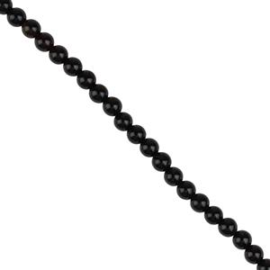 25cts Black Onyx Beads, Approx 4mm, 22cm Strand