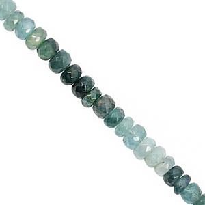 40cts Grandidierite Graduated Faceted Rondelle Approx 4x1.5 to 5x4mm, 20cm Strand