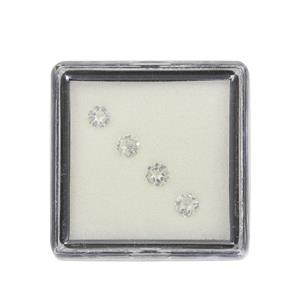 0.70cts White Topaz Approx 3.50mm Round Pack of 4 (N)