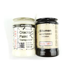 Daily Art Crackle Paint & Daily Art Water Based Bitumen -100ml each