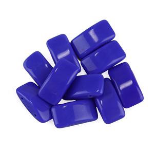 Pressed Opaque Sea Blue Carrier Beads 9x17mm 10pcs