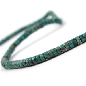 50cts Dyed Green Quartzite & Pyrite Heshi Beads Approx 2x4mm, 38cm strand