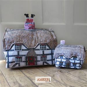 Amber Makes Christmas Tudor Cottage & Pin Cushion Kit, Instructions & Fabric Panel