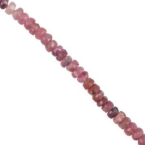 45cts Pink Tourmaline Faceted Rondelles Approx 3 to 5mm, 32cm Strand