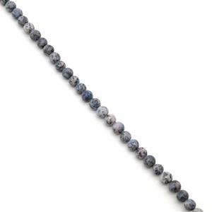 170cts Frosted Blue Sesame Jasper Rounds Appox 8mm, 38cm Strand