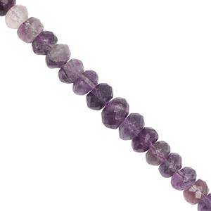 95cts Blue John Fluorite Faceted Roundelles Approx 4x2 to 8x4mm, 23cm Strand