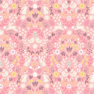 Lewis & Irene Spring Treats Easter Pink Fabric 0.5m