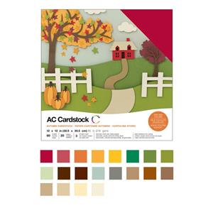 American Crafts Card Stock 12x12  Autumn - 60 Sheets, 216 GSM