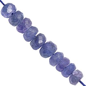 15cts Tanzanite Faceted Roundelles Apprx 6x3 to 6.5x4mm, 4cm Strand