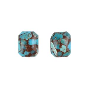 5cts Egyptian Turquoise 10x8mm Octagon Pack of 2 (CP)