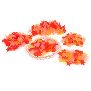 Lucite Flowers - Orange/Red/Peach Lucite Flowers & Pink Shine Shell Plain Rounds 