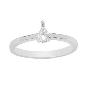925 Sterling Silver Ring Mount (To fit 5x3mm Pear Gemstones)