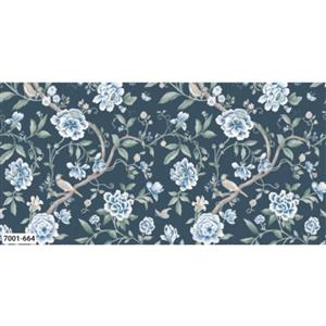 Sanderson Southwold Blue Collection Porcelain Garden Navy Fabric 0.5m 