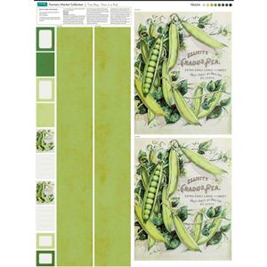 Farmers Market Collection Peas in a Pod Tote Bag Fabric Panel (70 x 93cm)