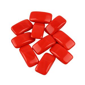 Pressed Opaque Red Carrier Beads 9x17mm 10pcs