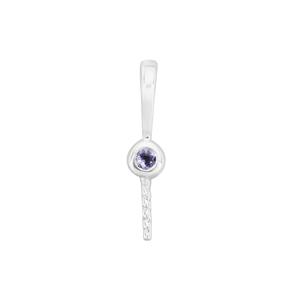 925 Sterling Silver Peg with Tanzanite Bail Round Approx 2mm