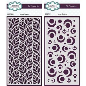 Pair of Creative Expressions DL Stencils 4 in x 8 in (10.0 x 20.3 cm) - Set B