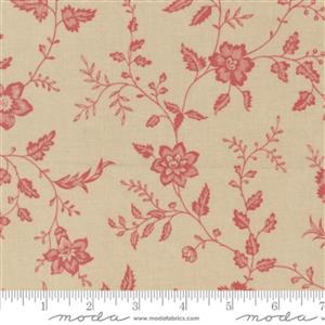 Moda French General Rouenneries Trois Etonnante Florals Toile Oyster Fabric 0.5m