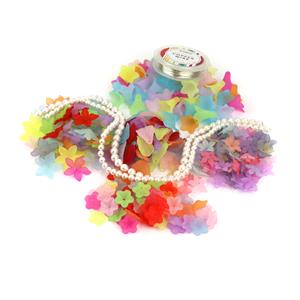 Tropical Dream - Mixed Colour Lucite Flowers with 10m Silver Plated Copper Wire 0.6mm
