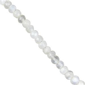40cts White Moonstone Faceted Rondelles Approx 3-5mm, 33cm