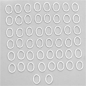 925 Sterling Silver Soldered Oval Jump Ring Bundle Approx ID 6x4mm OD 8x6mm, 50pcs