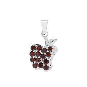 1.96cts Enchanted Apple Red Garnet Sterling Silver Pendant