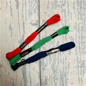 Living in Loveliness Trio of Embroidery Skiens: Navy, Red & Green 