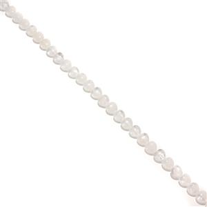 200cts White Quartz Hearts, Approx 12mm, 38cm Strand