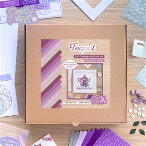 Tea Pot Wall Art Craft Kit - Berry Purple | Intermediate Iris Folding Kit 