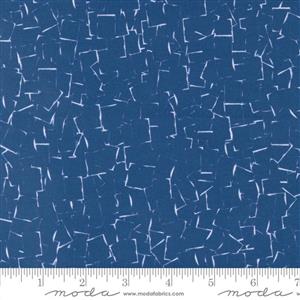 Moda Janet Clare Bluebell Collection Shadowgraph Blenders Geometric Prussian Blue Fabric 0.5m