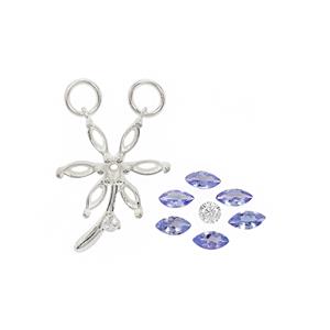 White Zircon & Tanzanite, 925 Sterling Silver Dandelion Pendant Mount Project With Instructions By Charlie Bailey