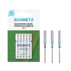 Schmetz Top Stitch Sewing Machine Needles Sizes 80-100 Pack of 5