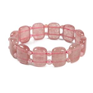 160cts Strawberry Quartz Double Drill Cushion Approx 18x13mm + Plain Round Spacer Beads Approx 4mm