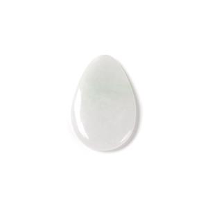 25cts White Jadeite With Green Hints Puffy Pear, Approx 20x30mm, 1pcs