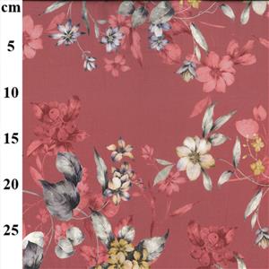 Rose Floral Digital Lawn Prints Fabric 0.5m