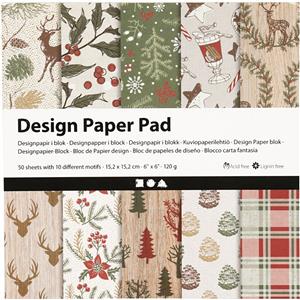 Design Paper Pad, brown, red, 15,2x15,2 cm, 120 g, 50 sheet/ 1 pack